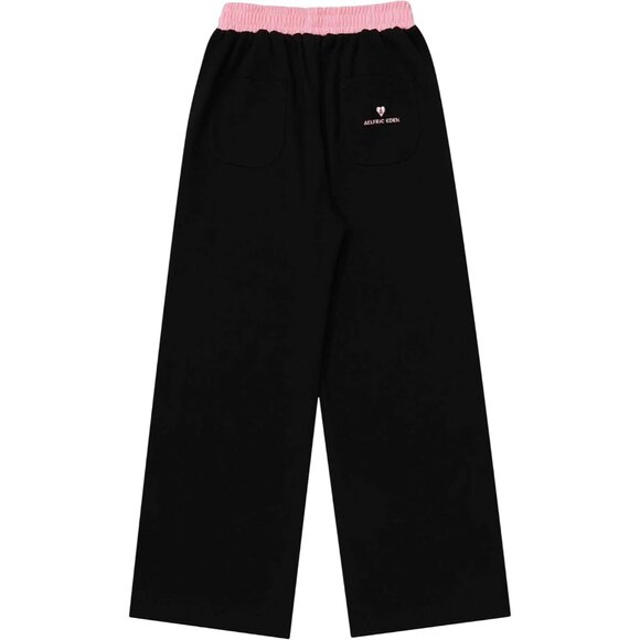 Aelfric Eden Women's High Sweatpants Bow Stripe Wide Leg Pants Baggy - Picture 3 of 5